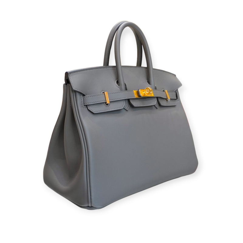 Pre-Owned Hermes Birkin Vea Swift Gris Etain GHW