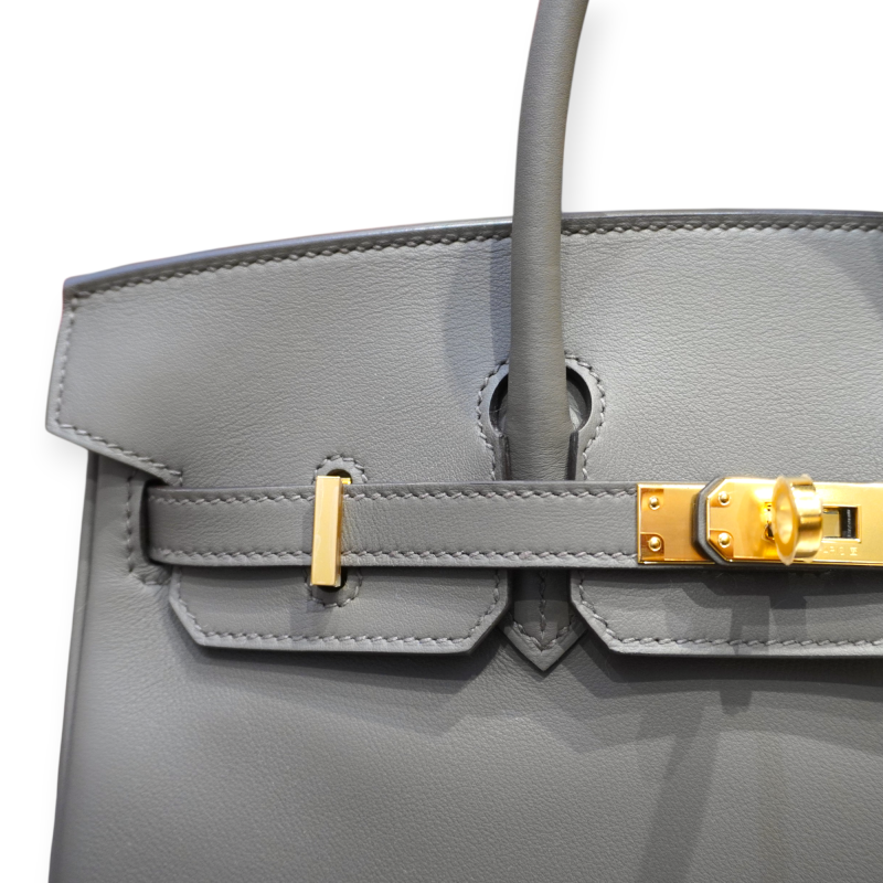 Pre-Owned Hermes Birkin Vea Swift Gris Etain GHW