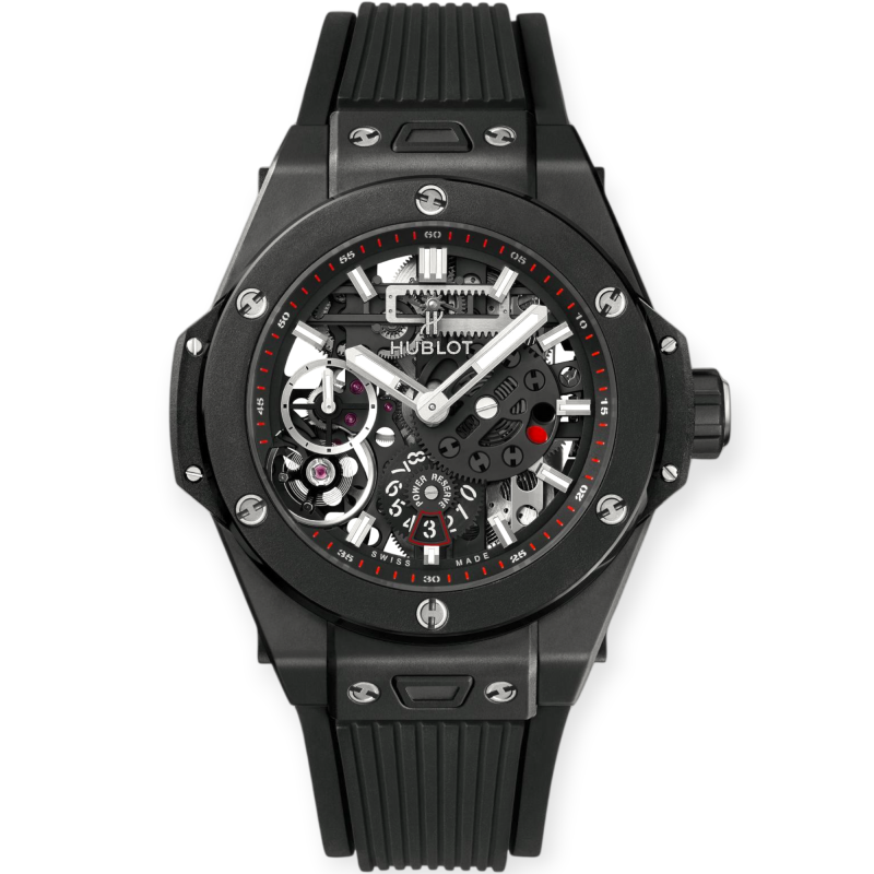 Pre-Owned Hublot Big Bang Meca-10 Black Magic Black Ceramic 45mm Skeleton Dial 414.CI.1123.RX