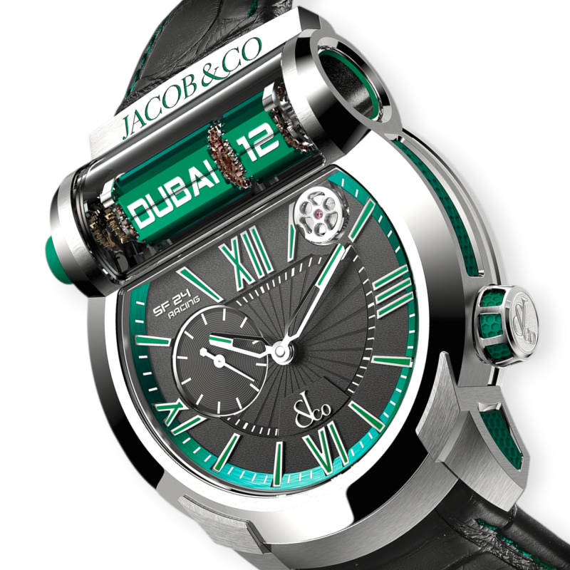 Pre-Owned Jacob & Co Epic SF24 Racing Titanium Black & Green 45mm Dial Men's Watch Limited Edition ES101.20.NS.YG.A