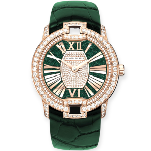 Pre-Owned Roger Dubuis Velvet Rose Gold 36mm Aventurine Dial Green Leather Strap Automatic Women's Watch RDDBVE0093