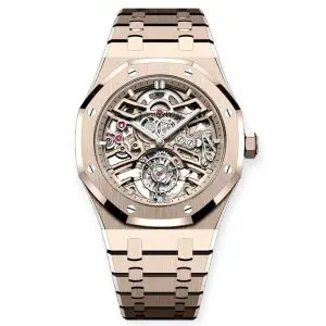 Pre-Owned Audemars Piguet Royal Oak SelfWinding Flying Tourbillon Openworked 41mm Sand Gold 26735SG.OO.1320SG.01