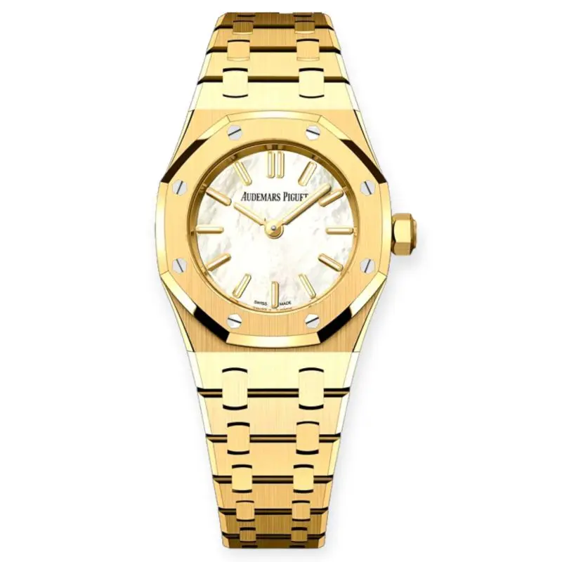 Pre-Owned Audemars Piguet Royal Oak Mini Quartz 23mm Yellow Gold with. White Mother of Pearl Dial 67630BA.OO.1312BA.03-B