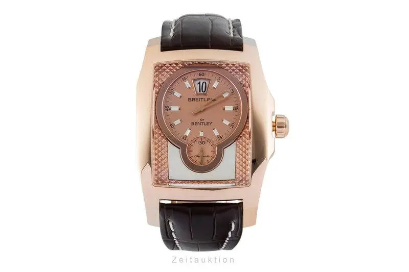 Pre-Owned Breitling Bentley Flying B 18ct Red Gold Automatic Men's Watch 52mm Light Pink Dial Alligator Leather Strap R28362(2600231) - Image 2