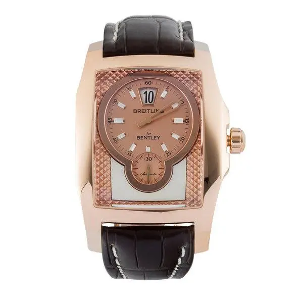 Pre-Owned Breitling Bentley Flying B 18ct Red Gold Automatic Men's Watch 52mm Light Pink Dial Alligator Leather Strap R28362(2600231)