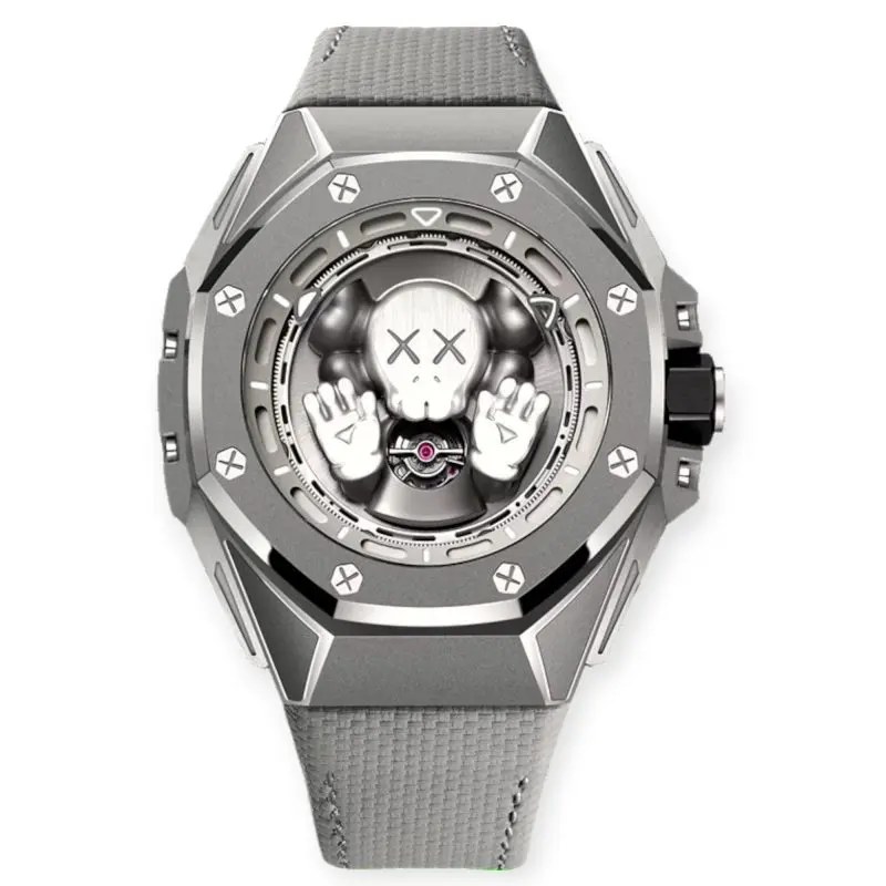 Pre-Owned Audemars Piguet Royal Oak Concept Tourbillon Companion 43mm Titanium Case Openworked DialGrey Textured Leather Strap 26656TI.GG.D019VE.01
