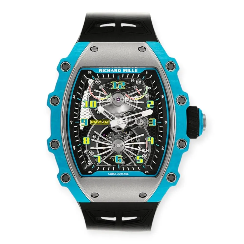 Pre-Owned Richard Mille Tourbillon Aerodyne QTPT Titanium Rubber Strap RM21-02