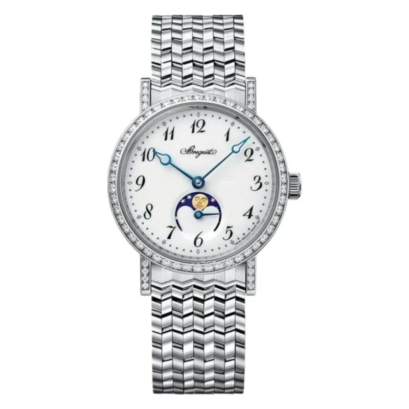 Pre-Owned Breguet Classic Moonphase 30mm White Dial Gold Strap 9088BB/29/BC0/DD00