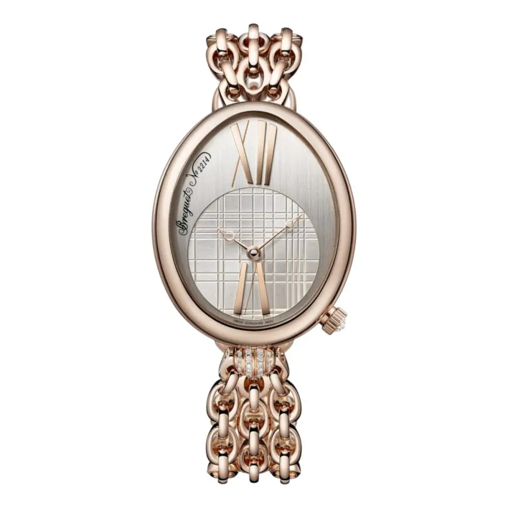 Pre-Owned Breguet Queen of Naples 43mm Rose Gold Silver Hand Guilloche Dial 8968BR/11/J50 0D00