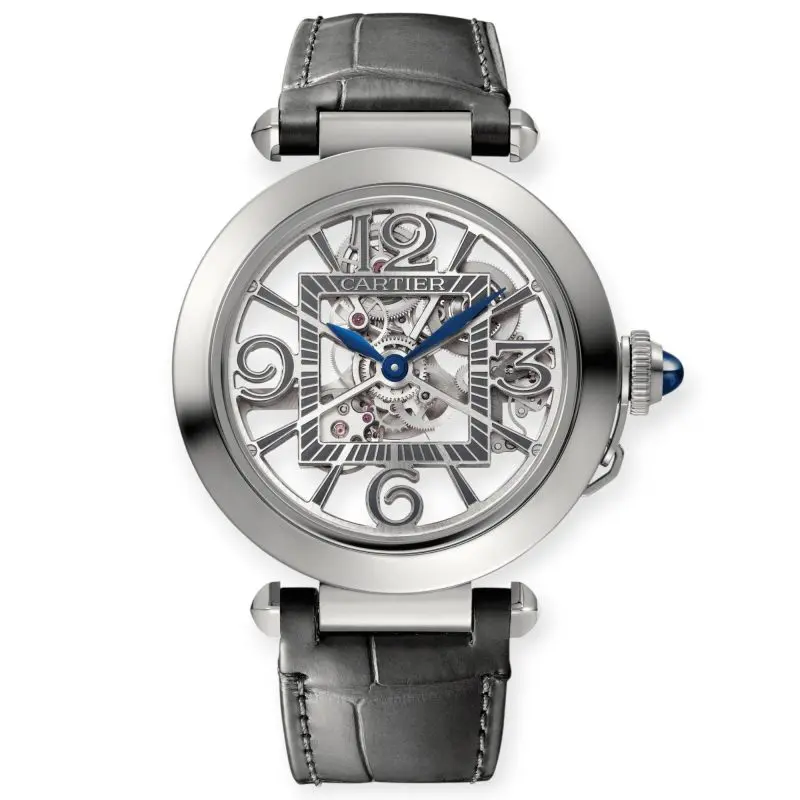 Pre-Owned Cartier Pasha De Cartier 41mm Skeleton Dial Stainless Steel WHPA0007