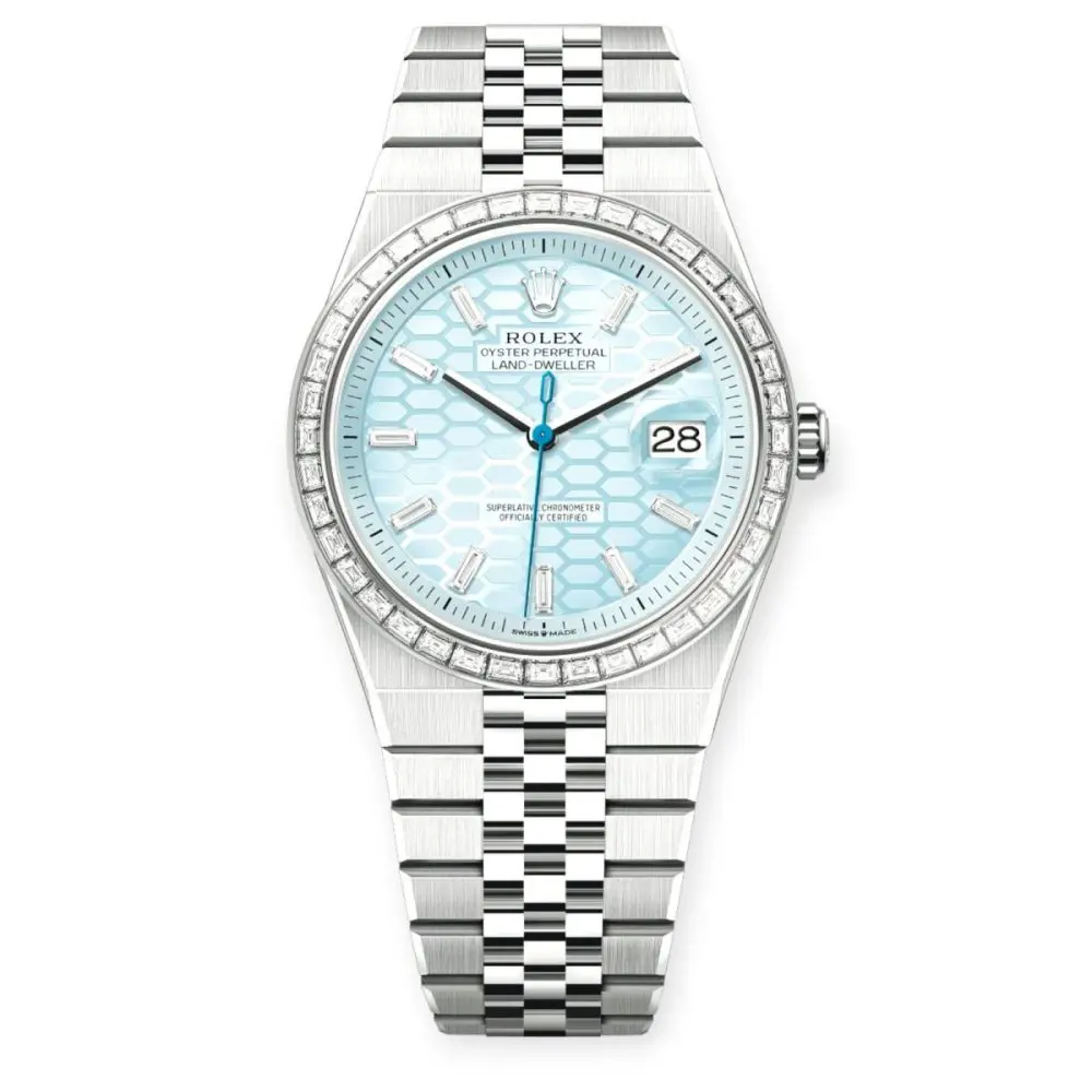 Pre-Owned Rolex Land-Dweller 40mm Platinum and Diamonds 127386TBR