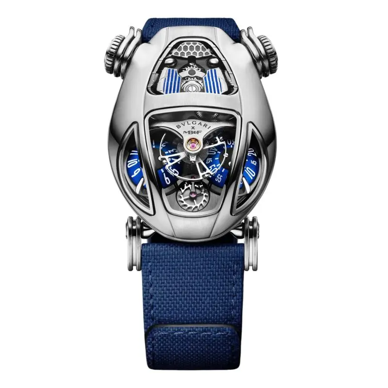 Pre-Owned Bvlgari MB&F Serpenti Titanium 53mm×39mm Skeleton Blue Dial Limited Edition 101.TL.BU