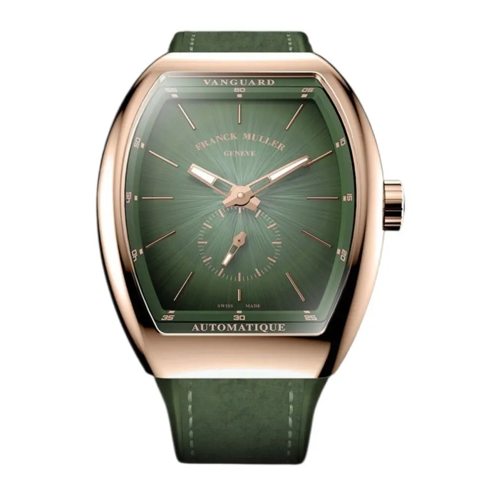 Pre-Owned Franck Muller Vanguard Sfumato Slim Rose Gold Olive Dial V41