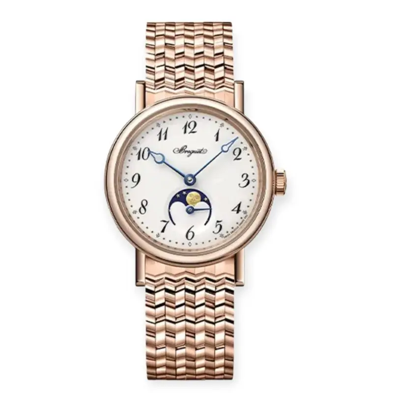Pre-Owned Breguet Classique Dame 9087 Moonphase 30mm Rrose Gold White Dial  9087BR/29/RC0