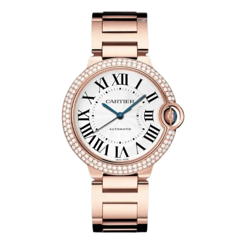 Pre-Owned Cartier Ballon Bleu Rose Gold Automatic 36mm Silver Dial VCA18472