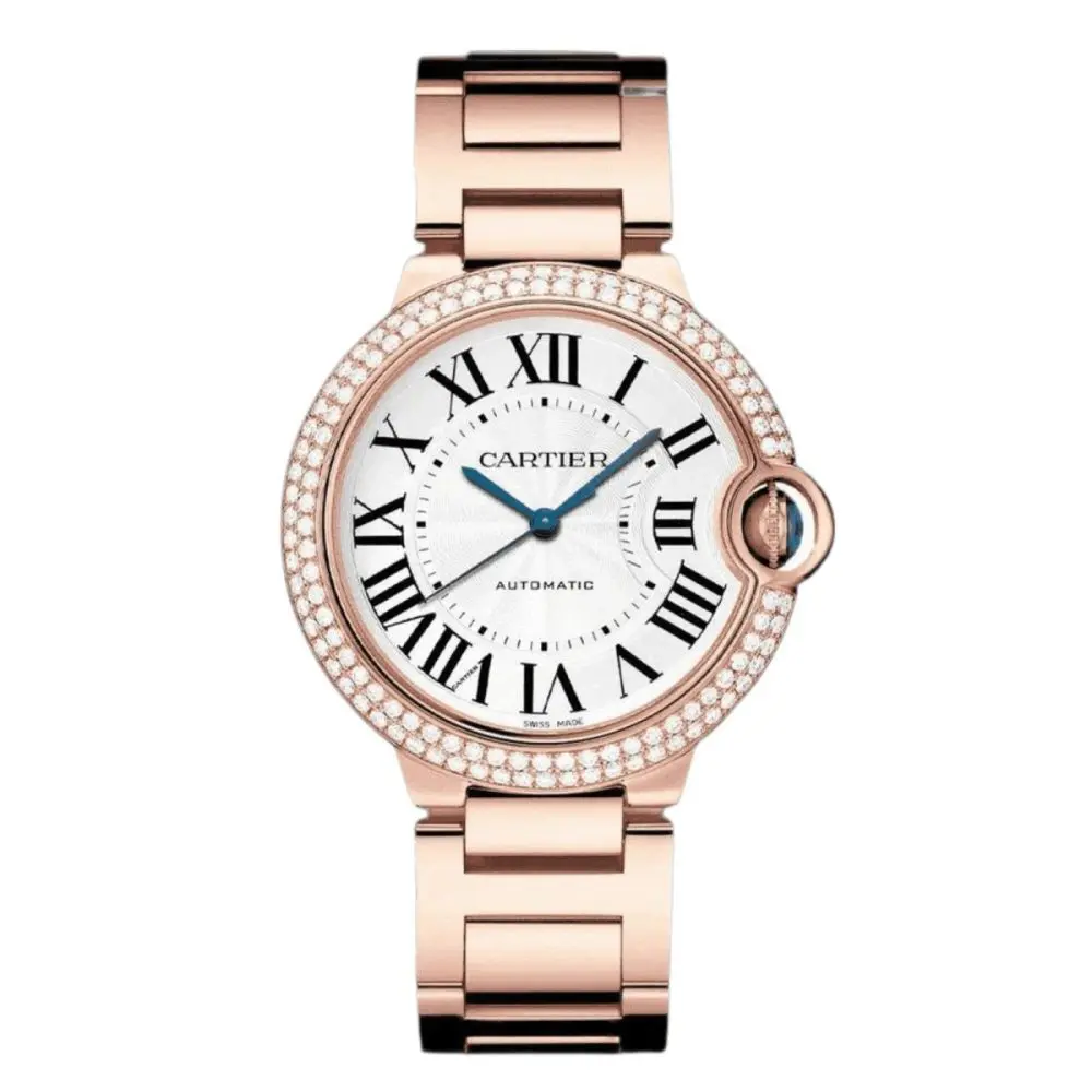 Pre-Owned Cartier Ballon Bleu Rose Gold Automatic 36mm Silver Dial VCA18472