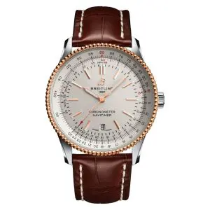 Pre-Owned Breitling Navitimer Automatic 41mm Stainless Steel Red Gold Leather Strap U17326211G1P2