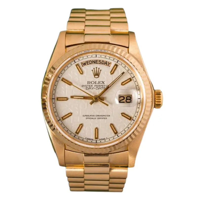 Pre-Owned Rolex Day-Date 36mm Gold Ivory Jubilee Dial 18038