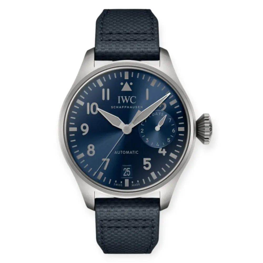 Pre-Owned IWC Schaffhausen Automatic Motorsport. 46.2mm Titanium Case Blue Dial Leather Strap IW501019