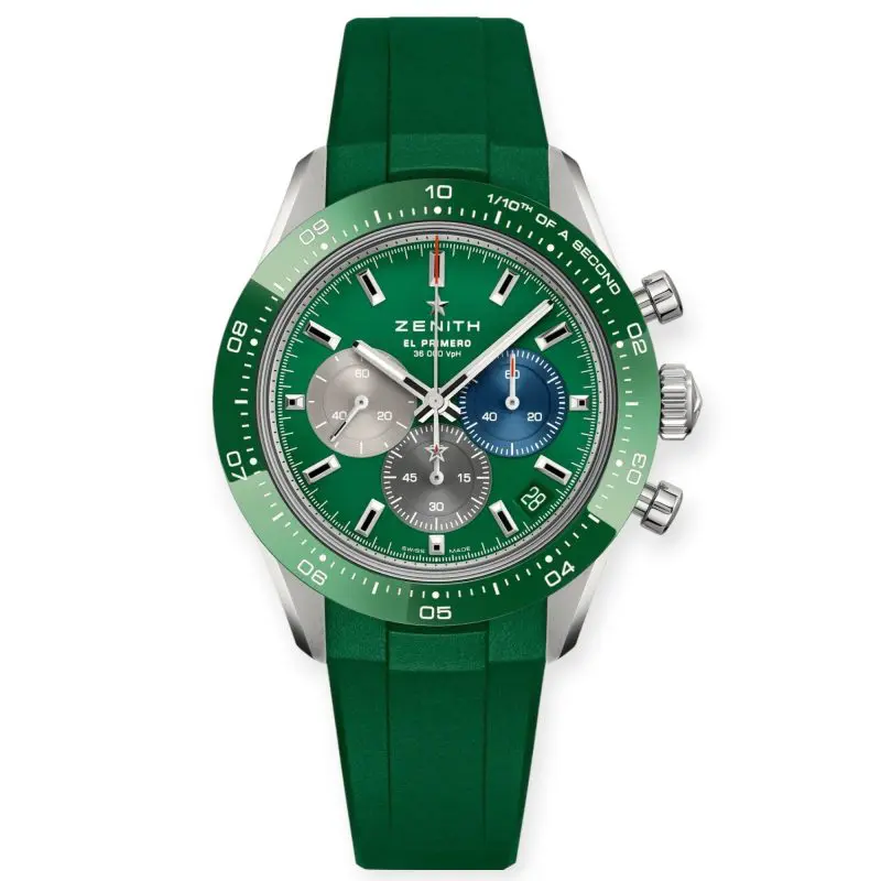Pre-Owned Zenith Chronomaster Sport 41mm Ceramic Automatic Stainless Steel Case Green Tricolour Dial 03.3119.3600/56.M3100