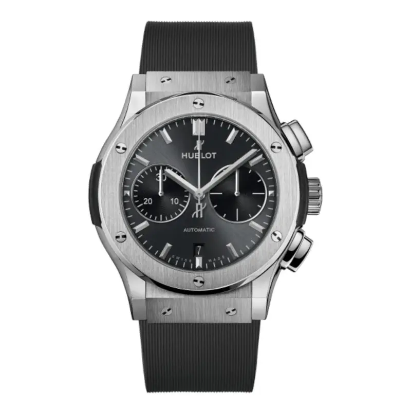 Pre-Owned Hublot Racing Grey Chronograph 45mm Titanium Case Satin Finished Dial Rubber Strap 521.NX.7071.RX