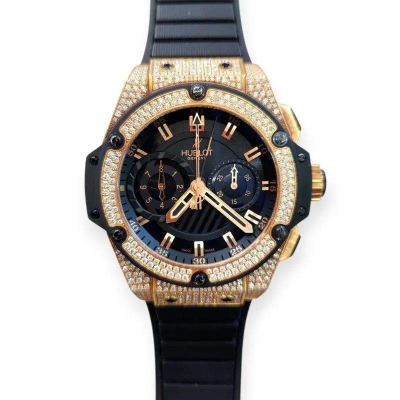 Pre-Owned Hublot King Power 48mm Rose Gold Factory set Diamonds 715.PX.1128.RX.1704