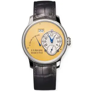 Pre-Owned F.P.Journe Octa Marching Reserve Yellow Gold Dial 40mm Stainless Steel Leather Bracelet GB50123