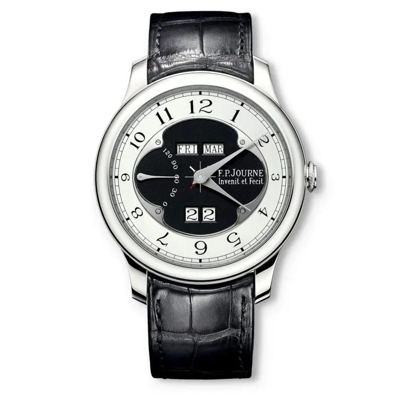 Pre-Owned F.P.Journe Calendar Perpetual Black Label 40mm Platinum Leather Bracelet Reference QP