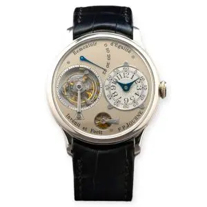 Pre-Owned F.P.Journe Tourbillon Brass Rare Cream Dial 40mm Platinum Leather Bracelet Reference T