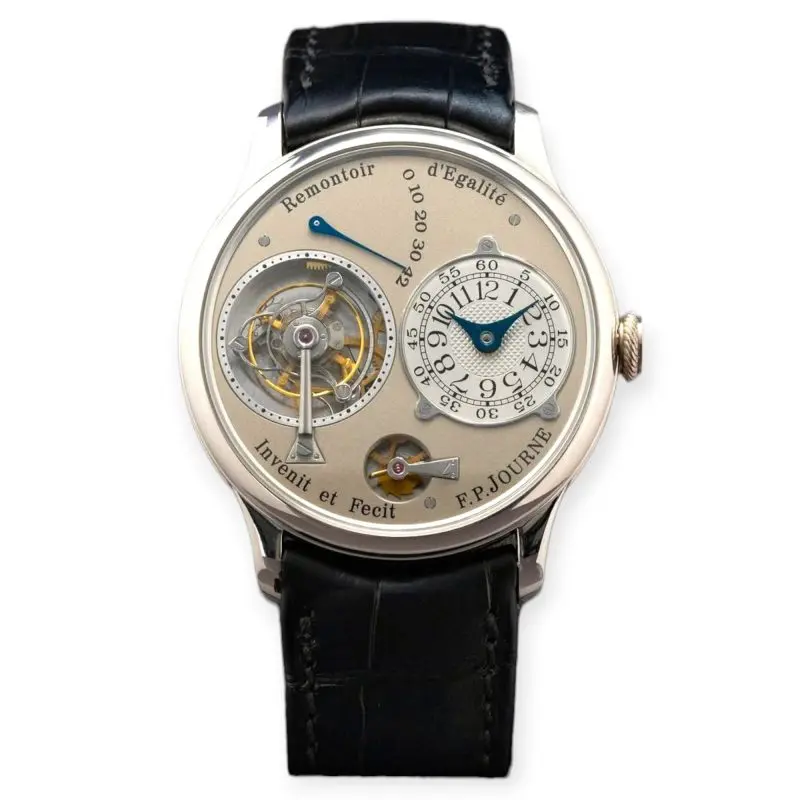 Pre-Owned F.P.Journe Tourbillon Brass Rare Cream Dial 40mm Platinum Leather Bracelet Reference T