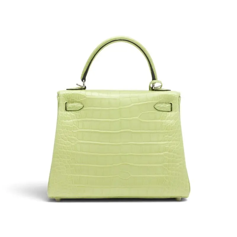 Pre-Owned Hermes Jaune Bourgeon Matte Alligator Kelly 25 Retourne PHW