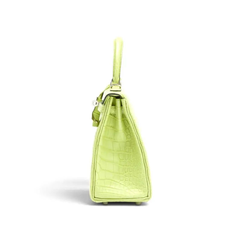 Pre-Owned Hermes Jaune Bourgeon Matte Alligator Kelly 25 Retourne PHW
