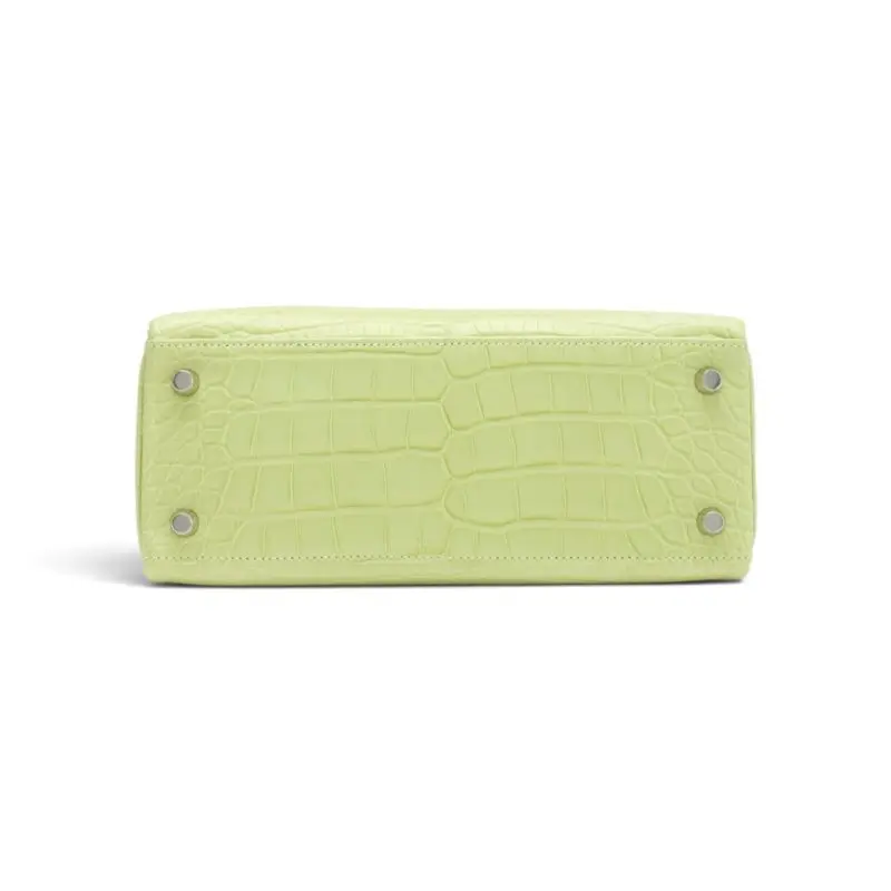 Pre-Owned Hermes Jaune Bourgeon Matte Alligator Kelly 25 Retourne PHW