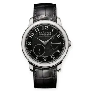 Pre-Owned F.P.Journe Chronometer Sovereign Black Label 40mm Platinum Leather Strap GB50170