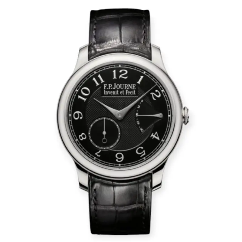 Pre-Owned F.P.Journe Chronometer Sovereign Black Label 40mm Platinum Leather Strap GB50170