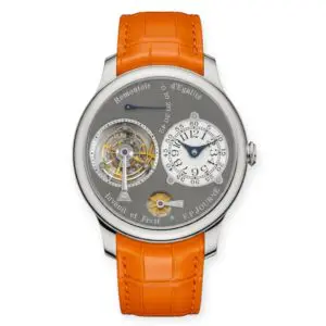Pre-Owned F.P.Journe Tourbillon Ruthenium 40mm Platinum Leather Bracelet GB50160