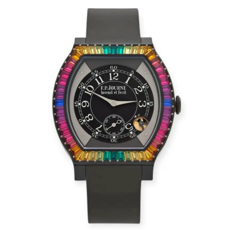 Pre-Owned F.P.Journe Elegant Rainbow Ginos Dream 40mm Titanium Rubber Bracelet GB50122