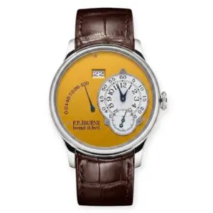 Pre-Owned F.P.Journe Octa Marching Reserve Yellow Gold Dial 40mm Stainless Steel Leather Bracelet GB50123