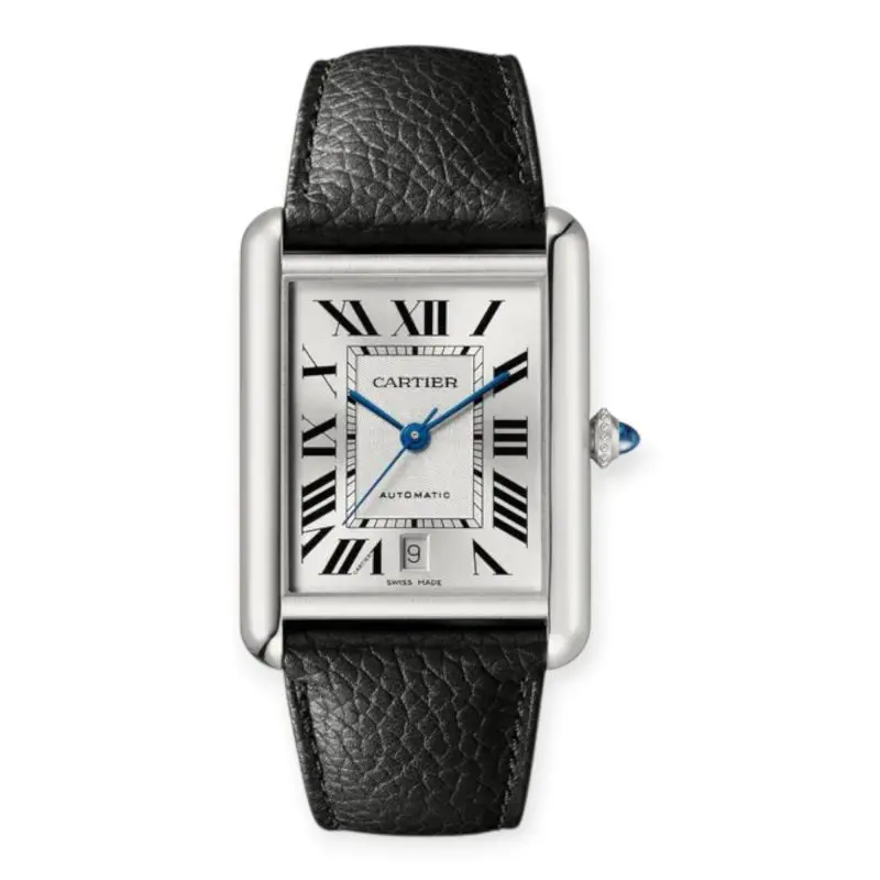 Pre-Owned Cartier Tank Must De Cartier Watch 41.0mm×31.0mm Steel  Case Silvered Dial Calfskin Strap WSTA0141