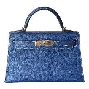 Pre-Owned Hermes Mini Kelly 20 Epsom Blue Sapphire HSS