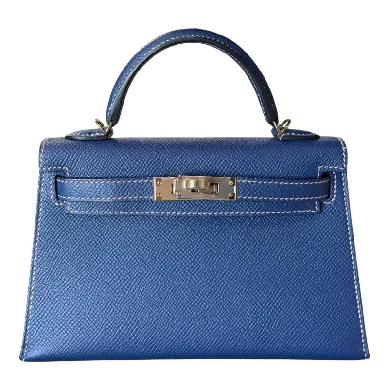 Pre-Owned Hermes Mini Kelly 20 Epsom Blue Sapphire HSS