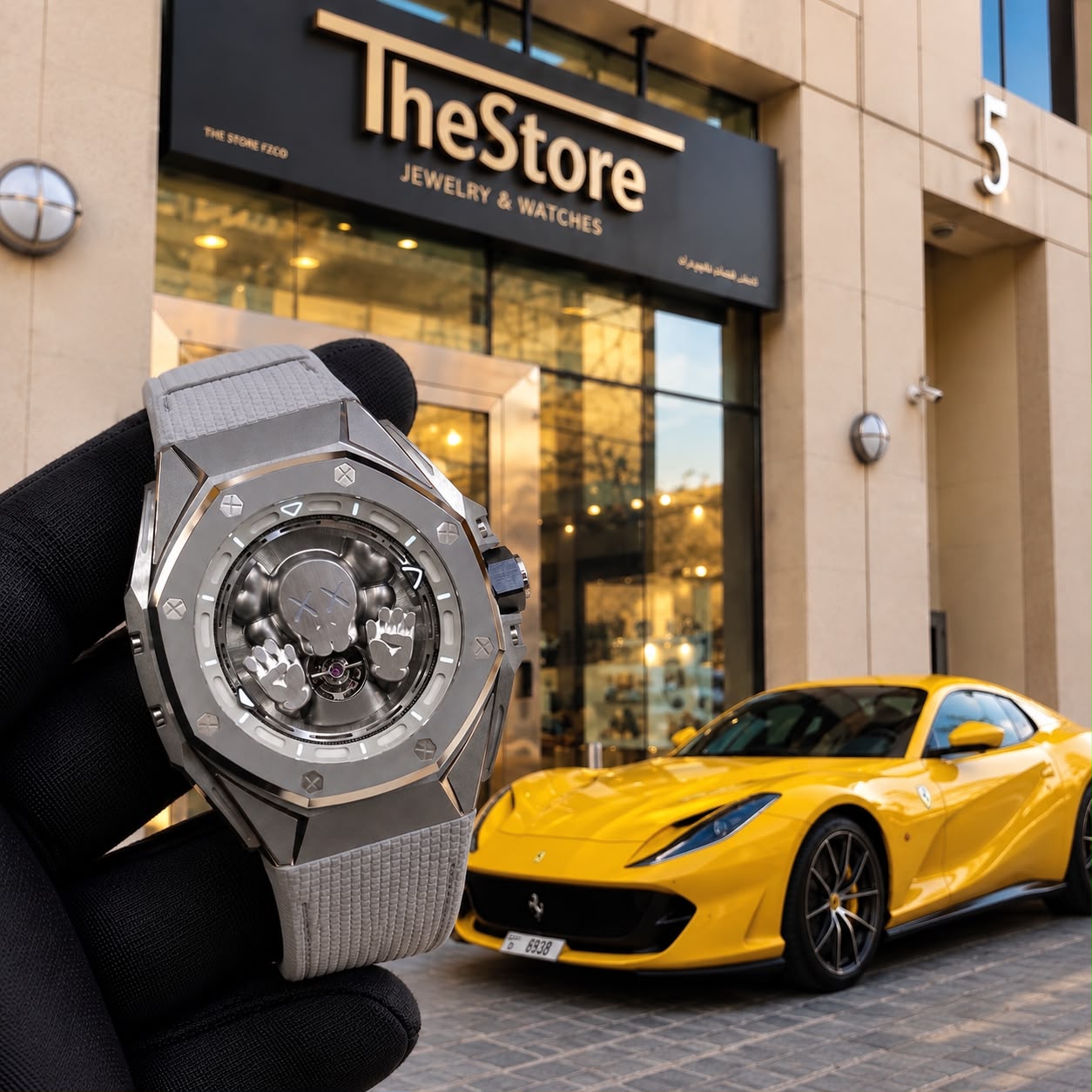 Luxury watch displayed inside The Store Dubai showroom