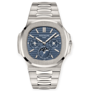 Pre-owned Patek Philippe Nautilus Perpetual Calendar White Gold 40mm 5740G-001