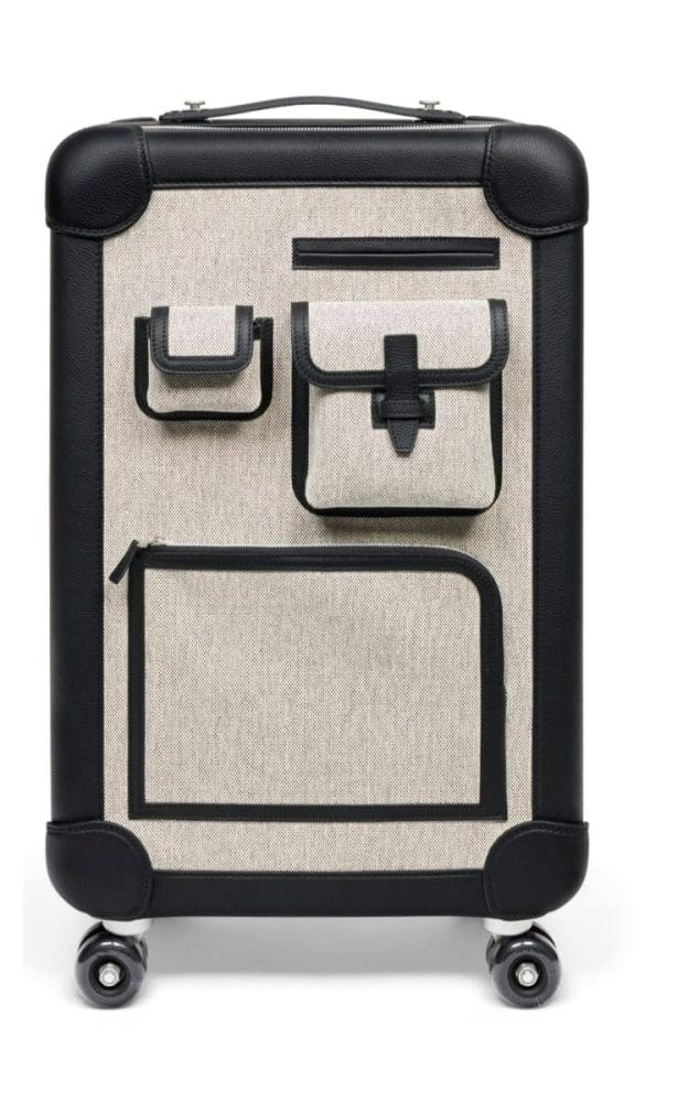 Pre-Owned Hermes Valise R.M.S Cabin Cargo Toile Noir Suitcase