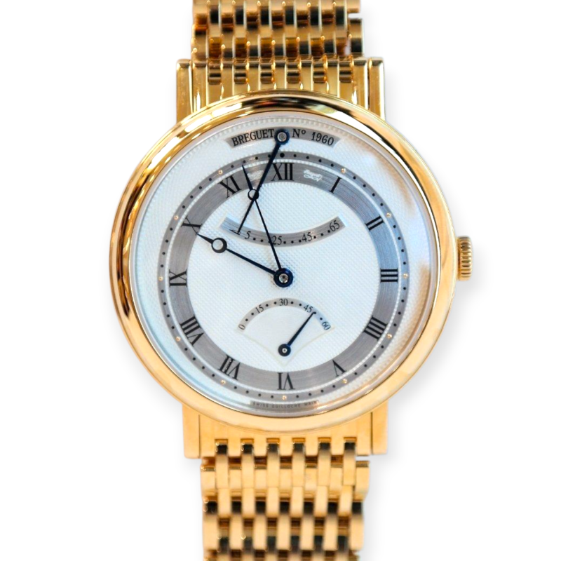 Pre- Owned Breguet Classique Retrograde Seconds Yellow Gold 39mm Silver Dial 5207BA/12/AVO