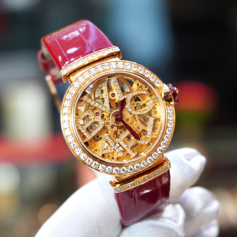 Pre-owned Bvlgari Lvcea Automatic Rose Gold & Leather Strap 33mm Women's Watch 102833